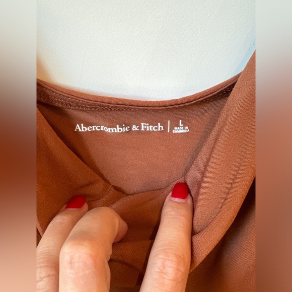 Abercrombie & Fitch Women's Brown Bodysuit Brown burned Orange Soft Size L - Picture 10 of 12